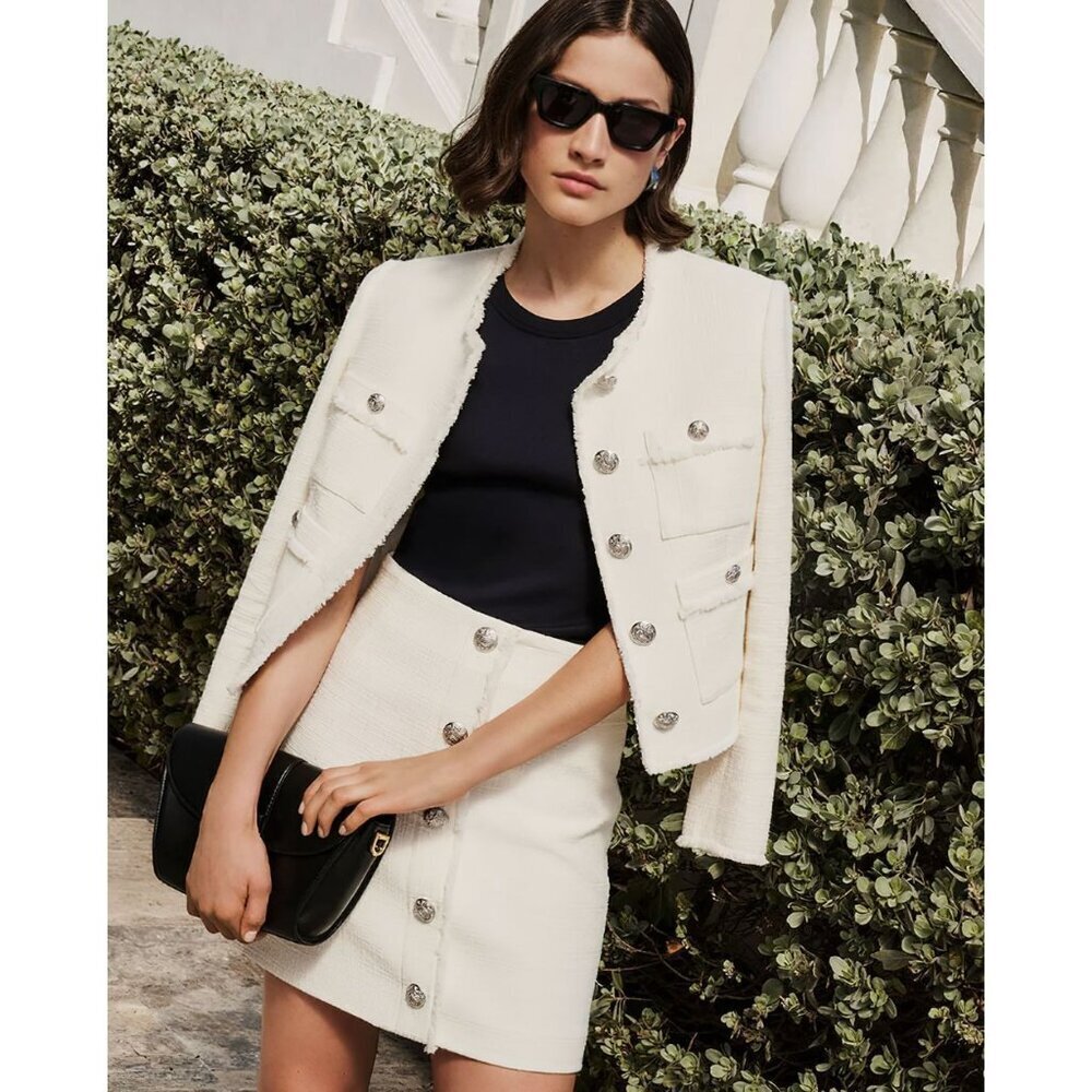 Veronica Beard Cream Blazer with Silver Buttons - Picture 11 of 16